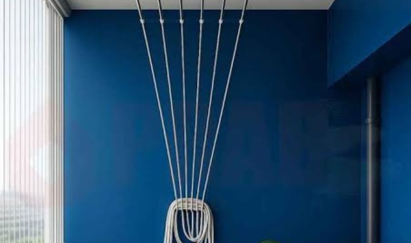 Close-up of SS 316 Grade ceiling cloth hanger by TN Pigeon Nets Chennai
